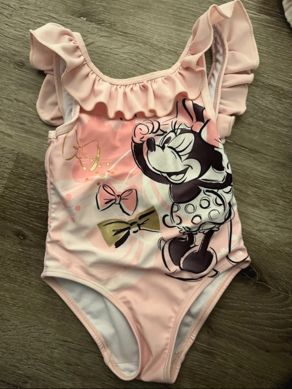 Disney Pink Minnie Mouse Ruffle One-Piece Swimsuit
